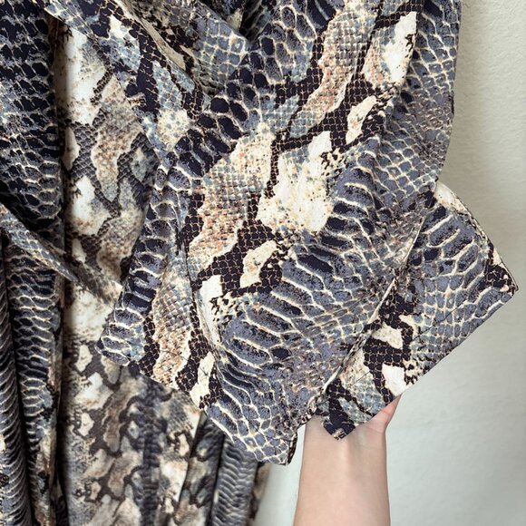 Angie Boho Reptile Print Longline Cardigan Jacket Duster - Picture 9 of 13